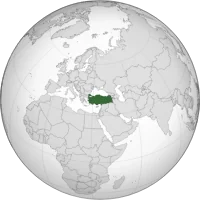 Türkiye’s position on a world map